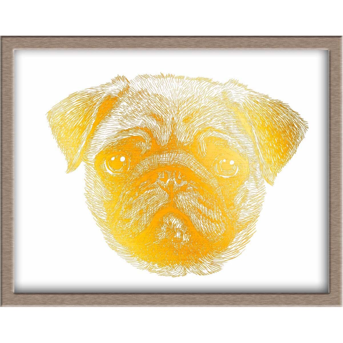 Pug Foiled Print (Buddy) Posters, Prints, & Visual Artwork JoyousJoyfulJoyness 