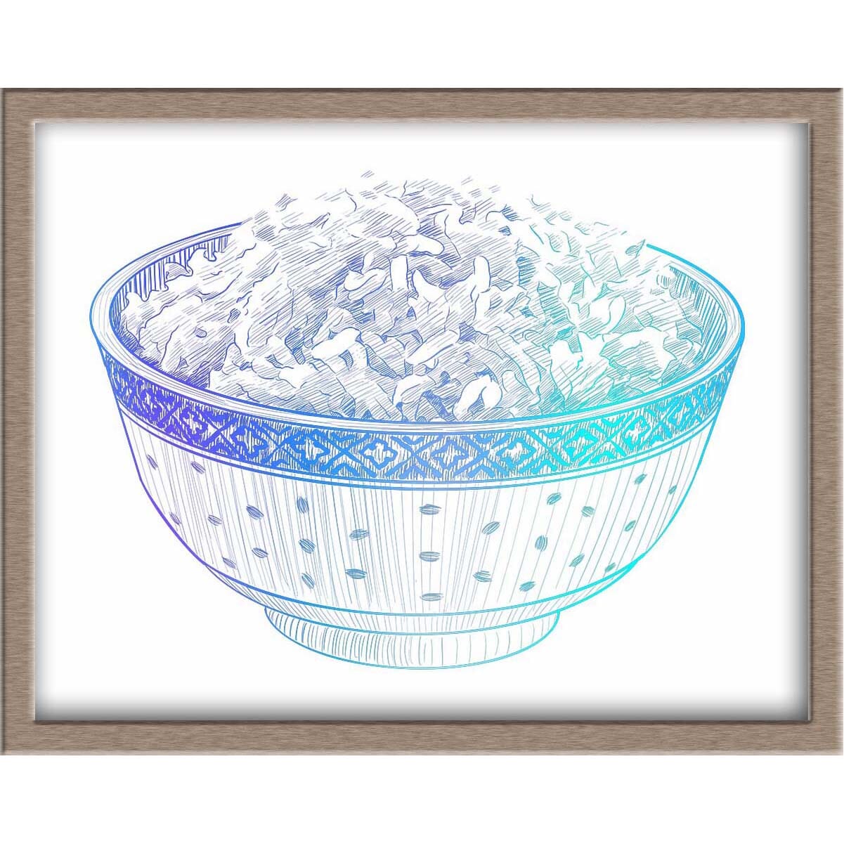 Bowl of Rice Foiled Print Posters, Prints, & Visual Artwork JoyousJoyfulJoyness 