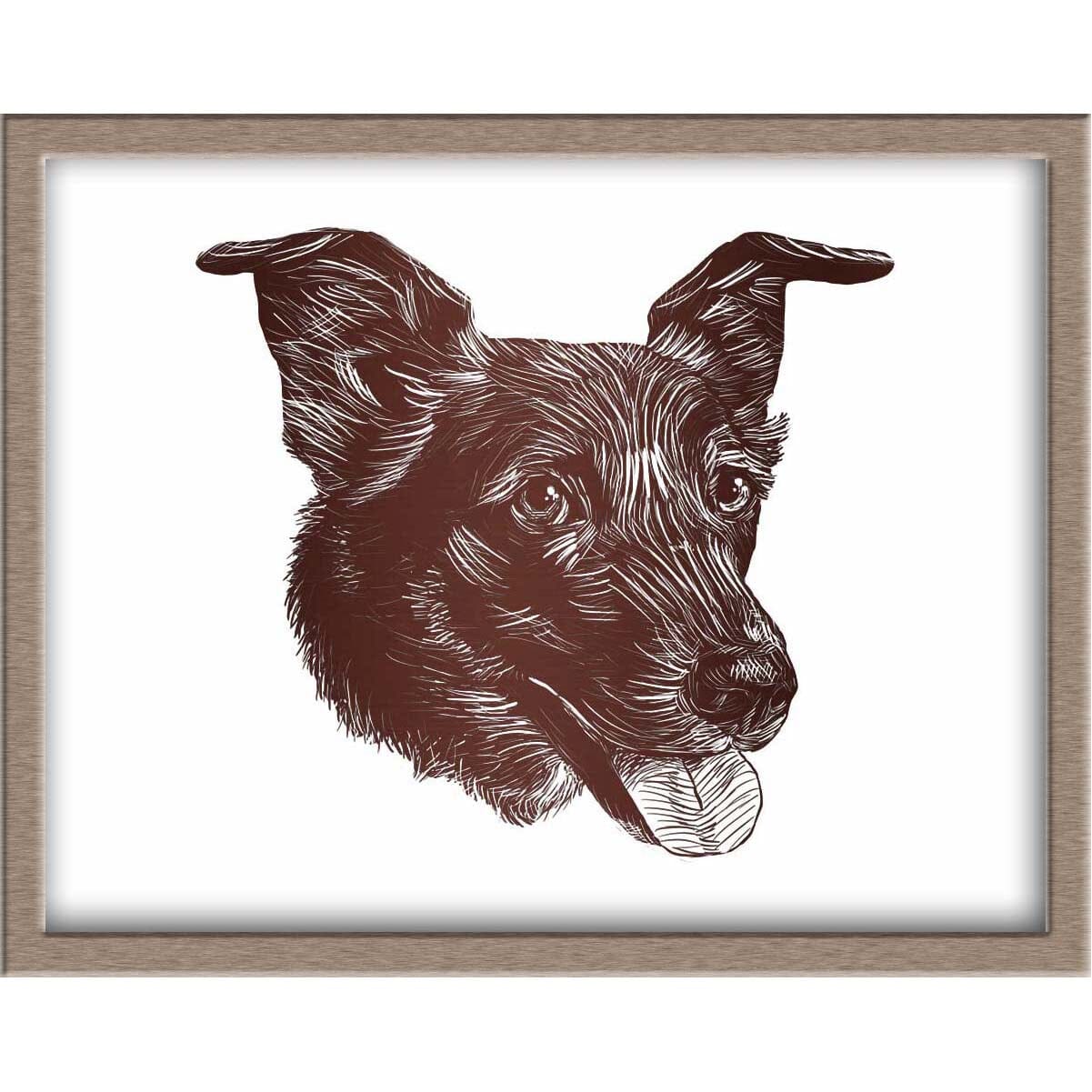 Cute Black Dog Foiled Print (Shadow) Posters, Prints, & Visual Artwork JoyousJoyfulJoyness 