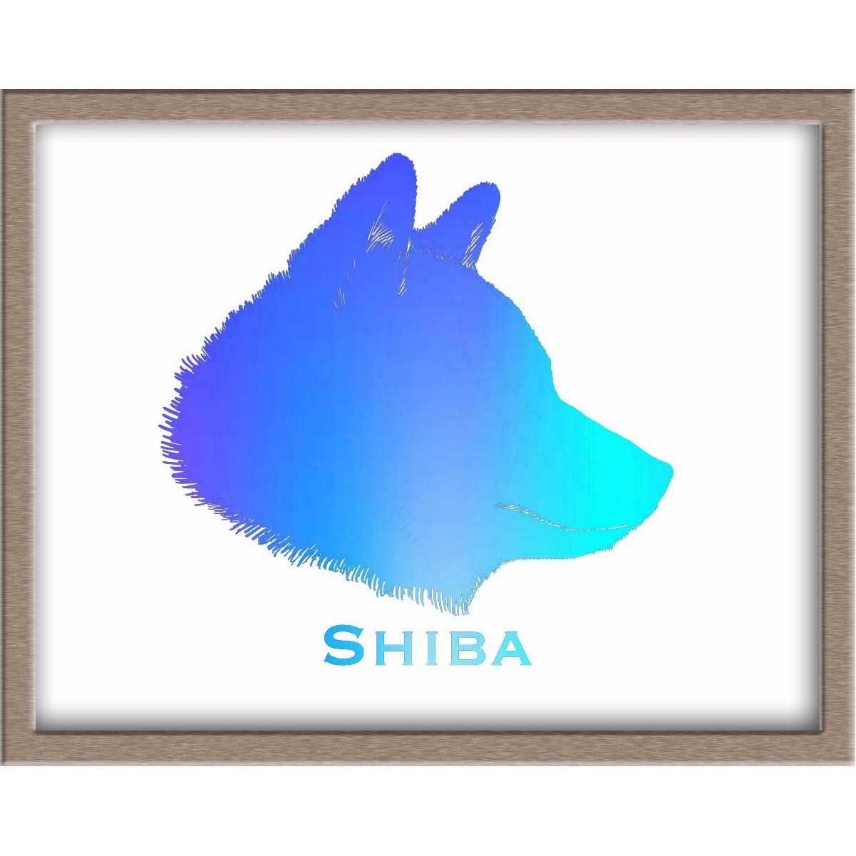 Shiba Inu Silhouette Foiled Print Posters, Prints, & Visual Artwork JoyousJoyfulJoyness 