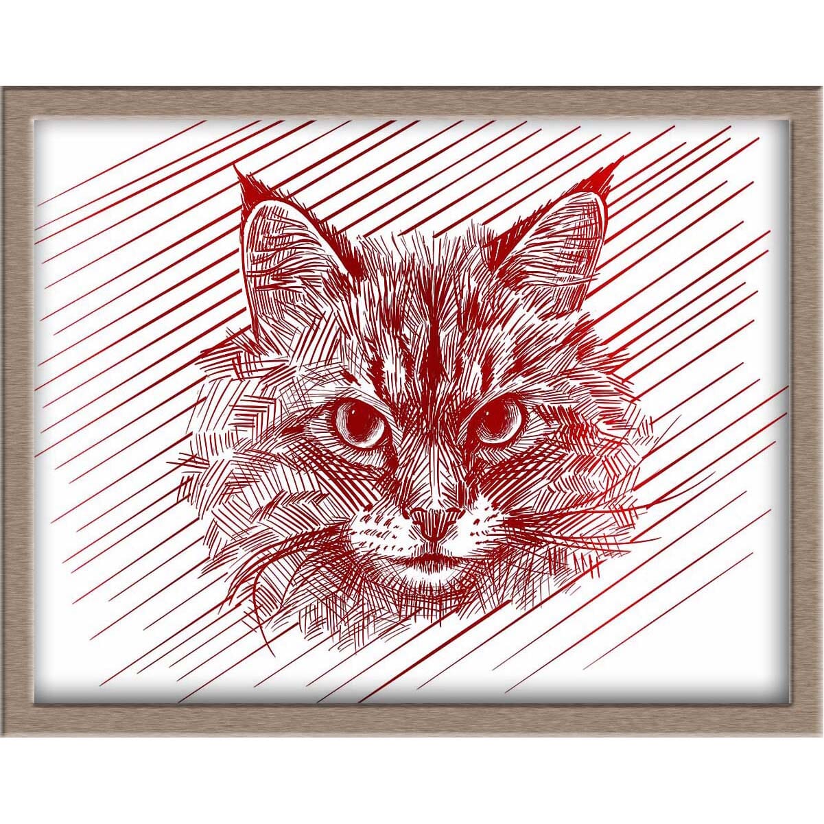 Siberian Cat Foiled Print (Smokey) Posters, Prints, & Visual Artwork JoyousJoyfulJoyness 