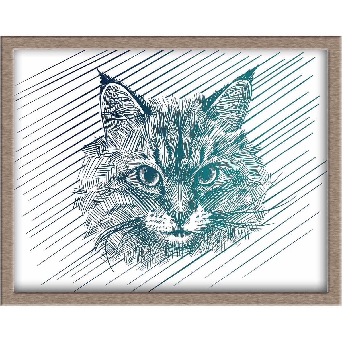 Siberian Cat Foiled Print (Smokey) Posters, Prints, & Visual Artwork JoyousJoyfulJoyness 
