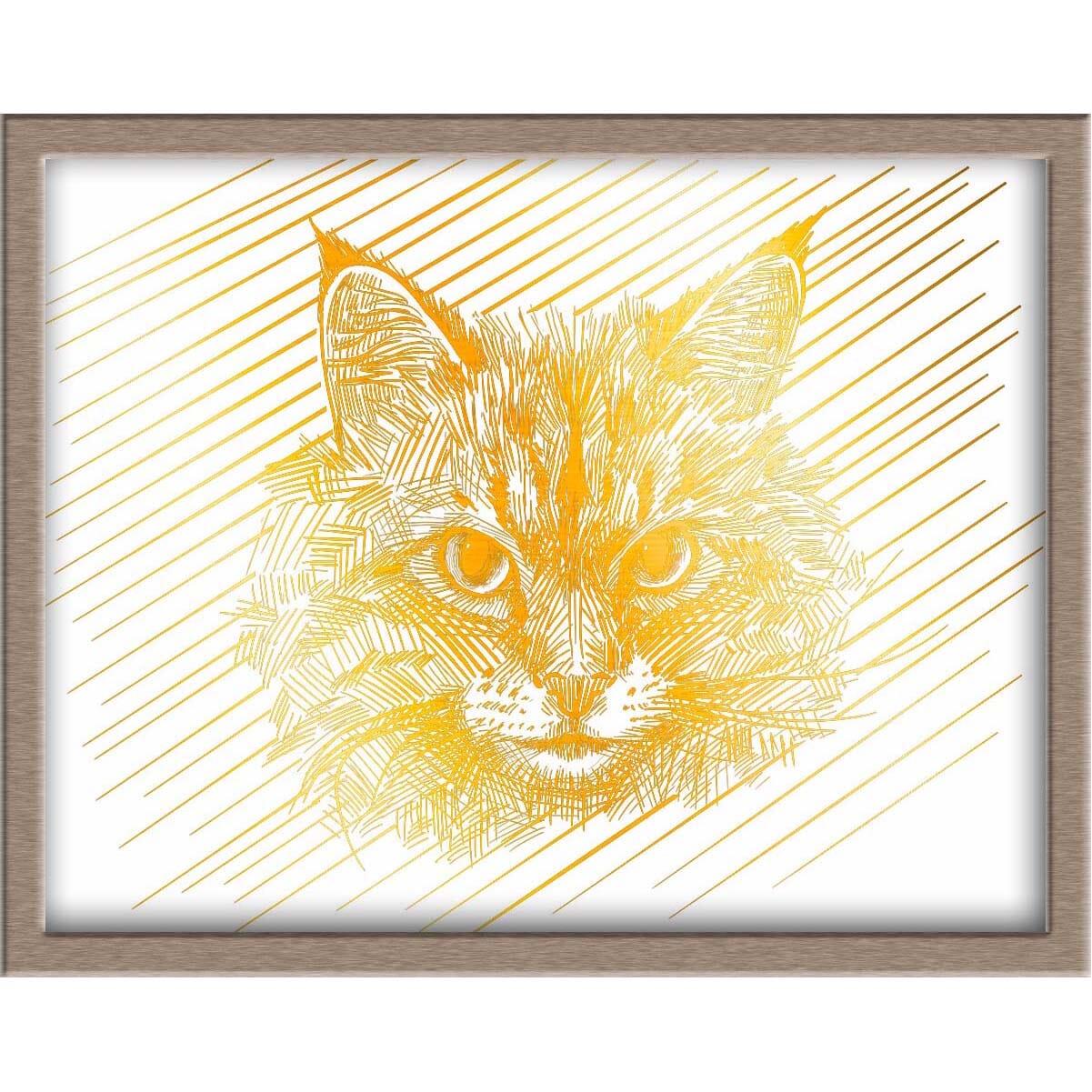 Siberian Cat Foiled Print (Smokey) Posters, Prints, & Visual Artwork JoyousJoyfulJoyness 