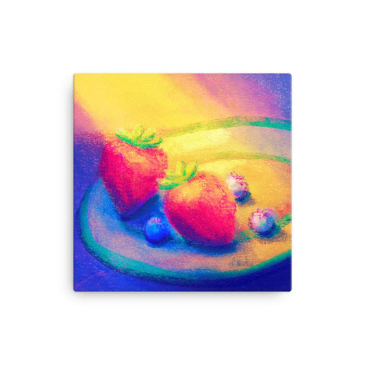 "Strawberries and Blueberries" Painting [Unfoiled] Posters, Prints, & Visual Artwork JoyousJoyfulJoyness 