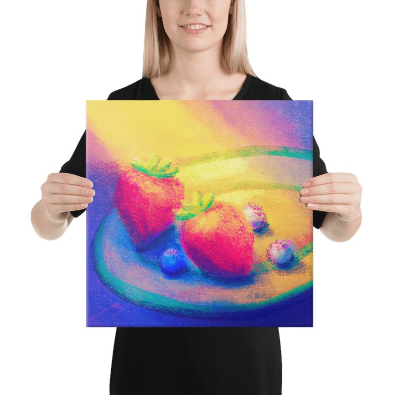 "Strawberries and Blueberries" Painting [Unfoiled] Posters, Prints, & Visual Artwork JoyousJoyfulJoyness 