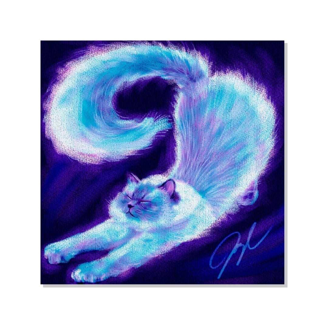 Feline Flows and Poses Collection - "Stretch" Non-Holographic Matte Sticker - Sticker of a Stretching Siamese Cat Decorative Stickers JoyousJoyfulJoyness 