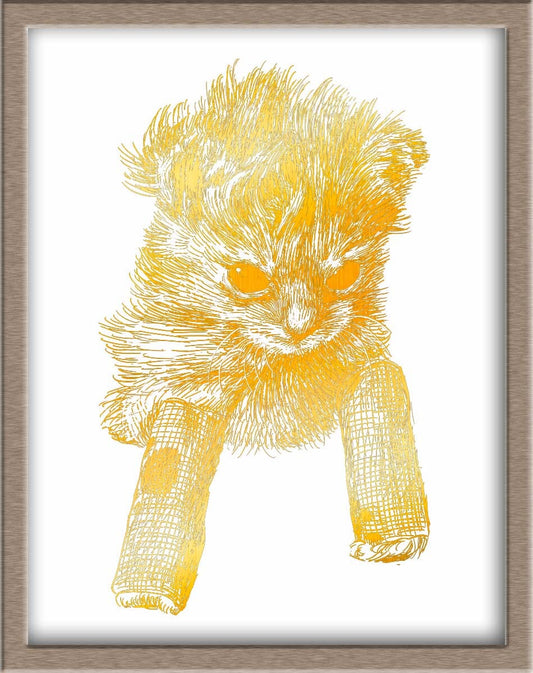 Tater Tot and his Bonkers Foiled Print (50% of Sale Donated to Kitty CrusAIDe) Posters, Prints, & Visual Artwork JoyousJoyfulJoyness 