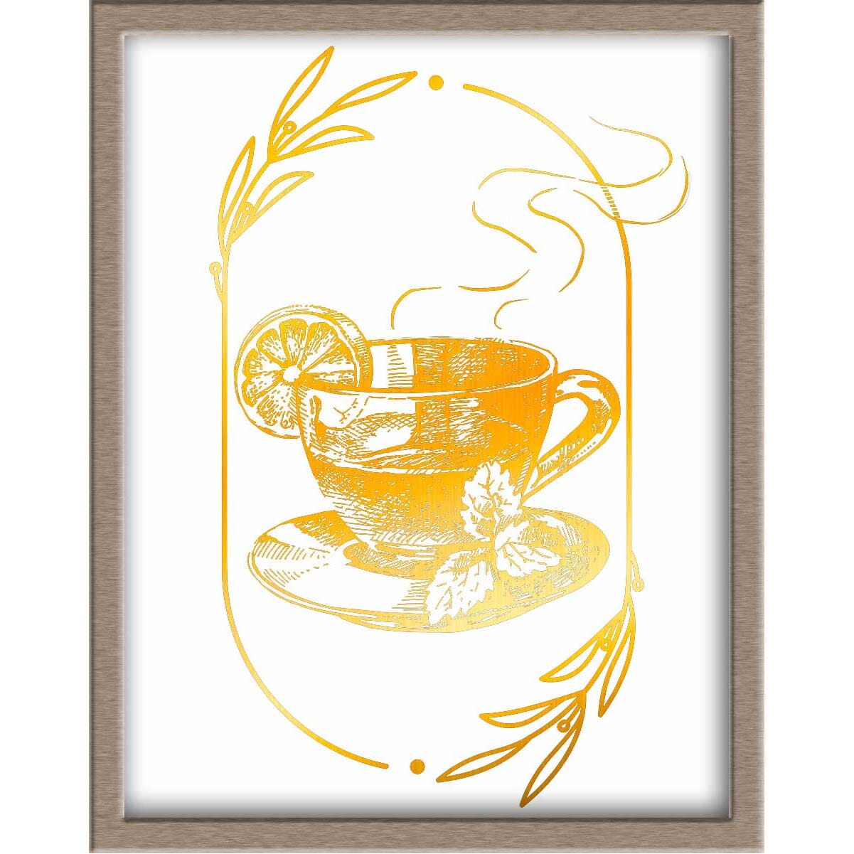 Cozy Cup of Tea Foiled Print Posters, Prints, & Visual Artwork JoyousJoyfulJoyness 
