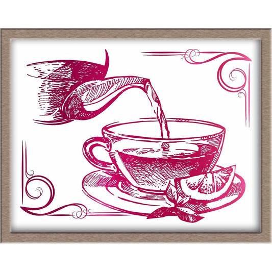 Teapot and Teacup Foiled Print Posters, Prints, & Visual Artwork JoyousJoyfulJoyness 