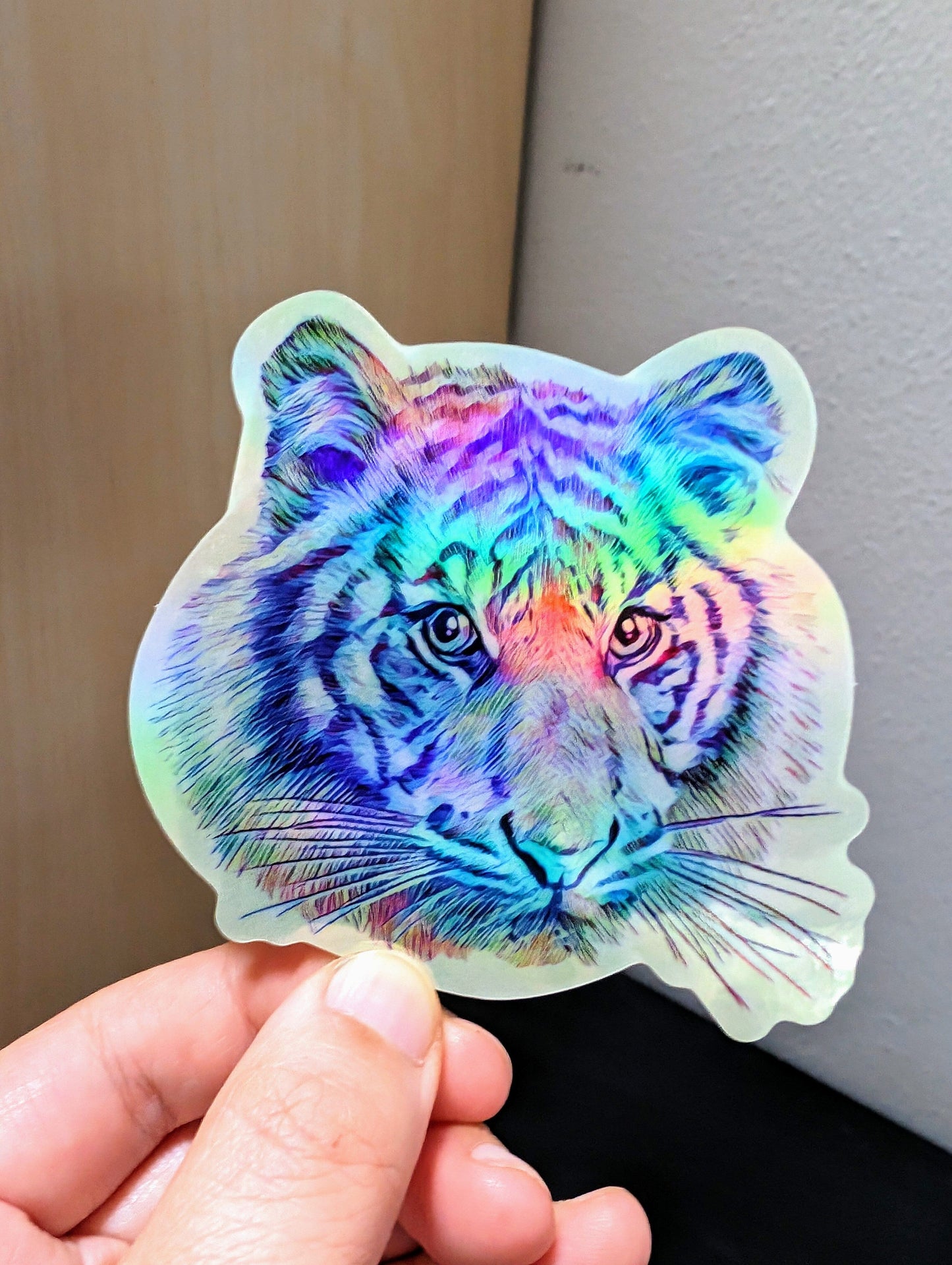 Tiger Holographic Sticker Decorative Stickers JoyousJoyfulJoyness 