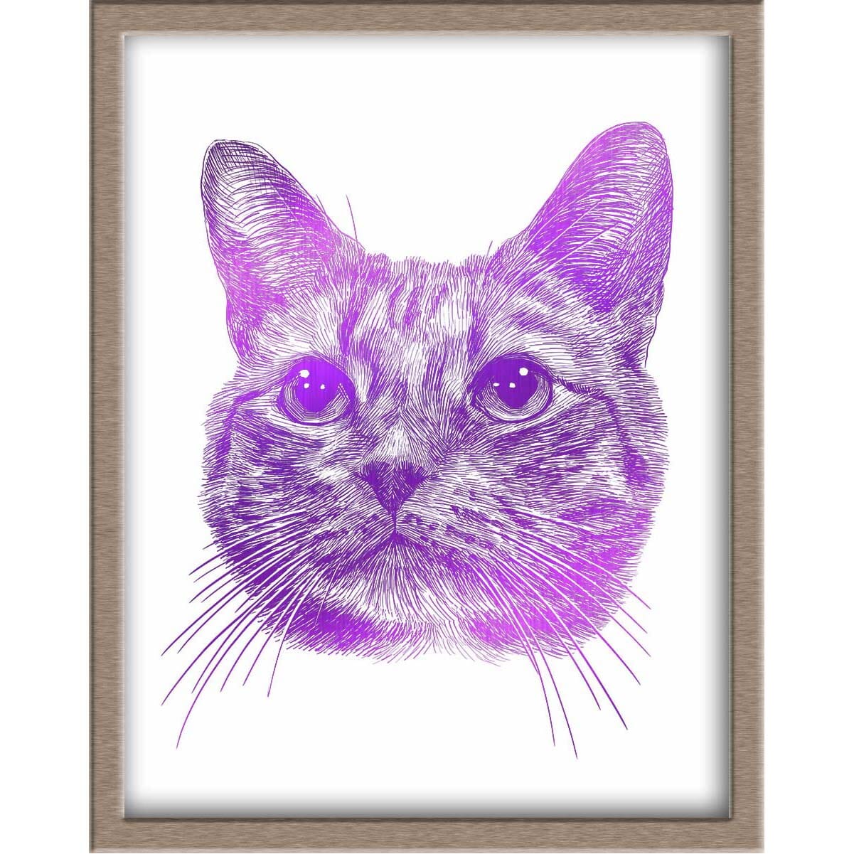 Tabby Cat Foiled Print (Tim) Posters, Prints, & Visual Artwork JoyousJoyfulJoyness 