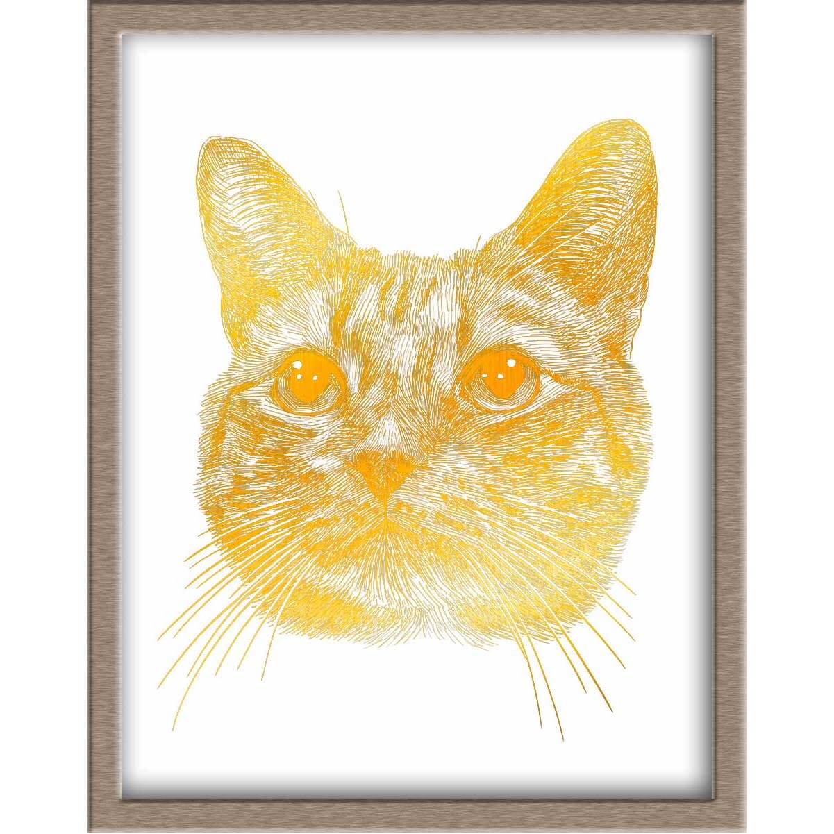 Tabby Cat Foiled Print (Tim) Posters, Prints, & Visual Artwork JoyousJoyfulJoyness 