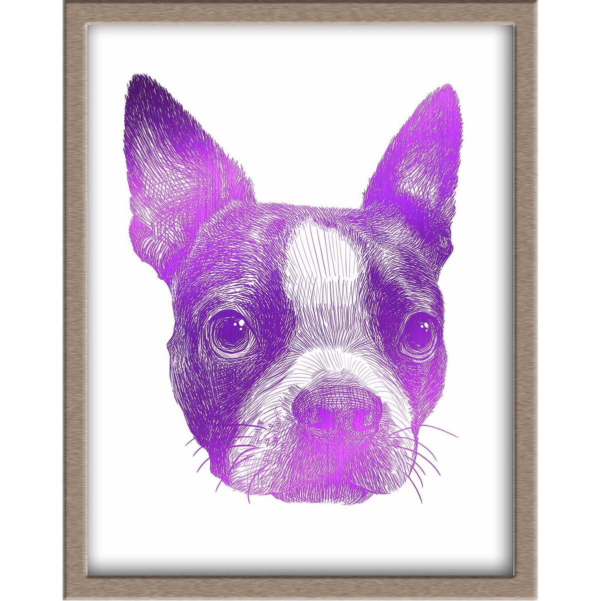 Boston Terrier Foiled Print (Toby) Posters, Prints, & Visual Artwork JoyousJoyfulJoyness 