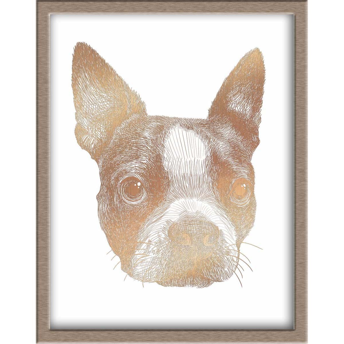 Boston Terrier Foiled Print (Toby) Posters, Prints, & Visual Artwork JoyousJoyfulJoyness 