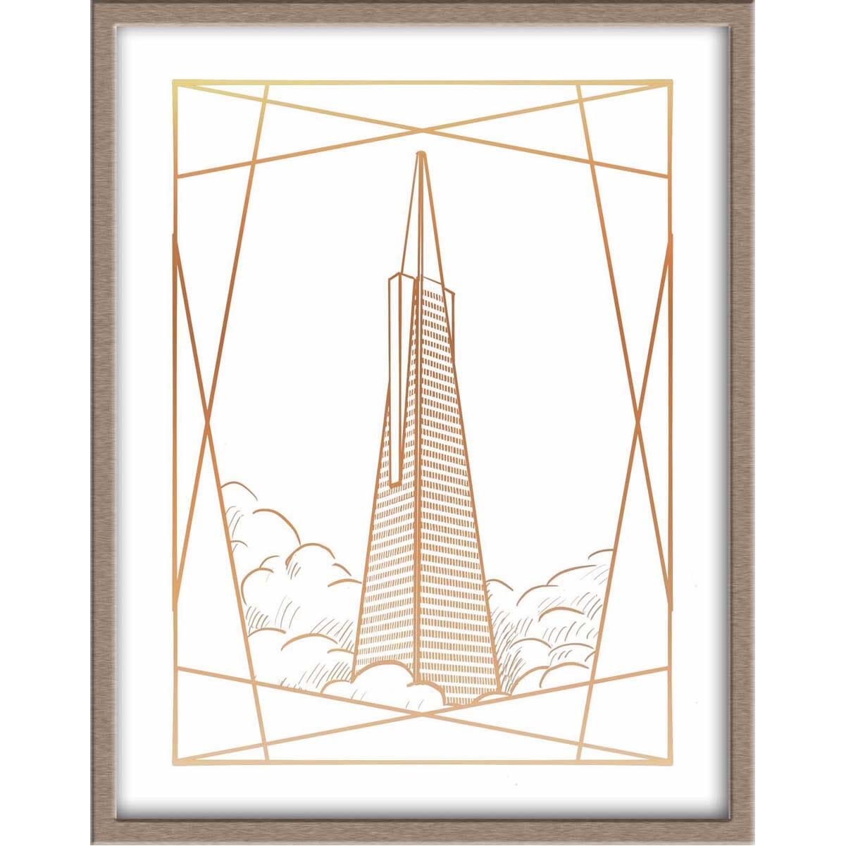 San Francisco's Transamerica Building Landmark Foiled Print Posters, Prints, & Visual Artwork JoyousJoyfulJoyness 