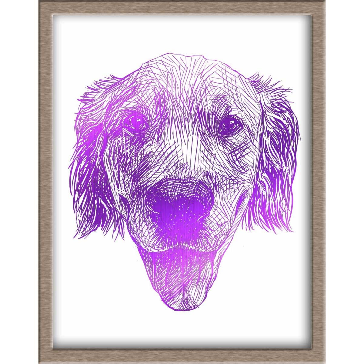 Sweet Golden Retriever Portrait Foiled Print (Waffles) Posters, Prints, & Visual Artwork JoyousJoyfulJoyness 