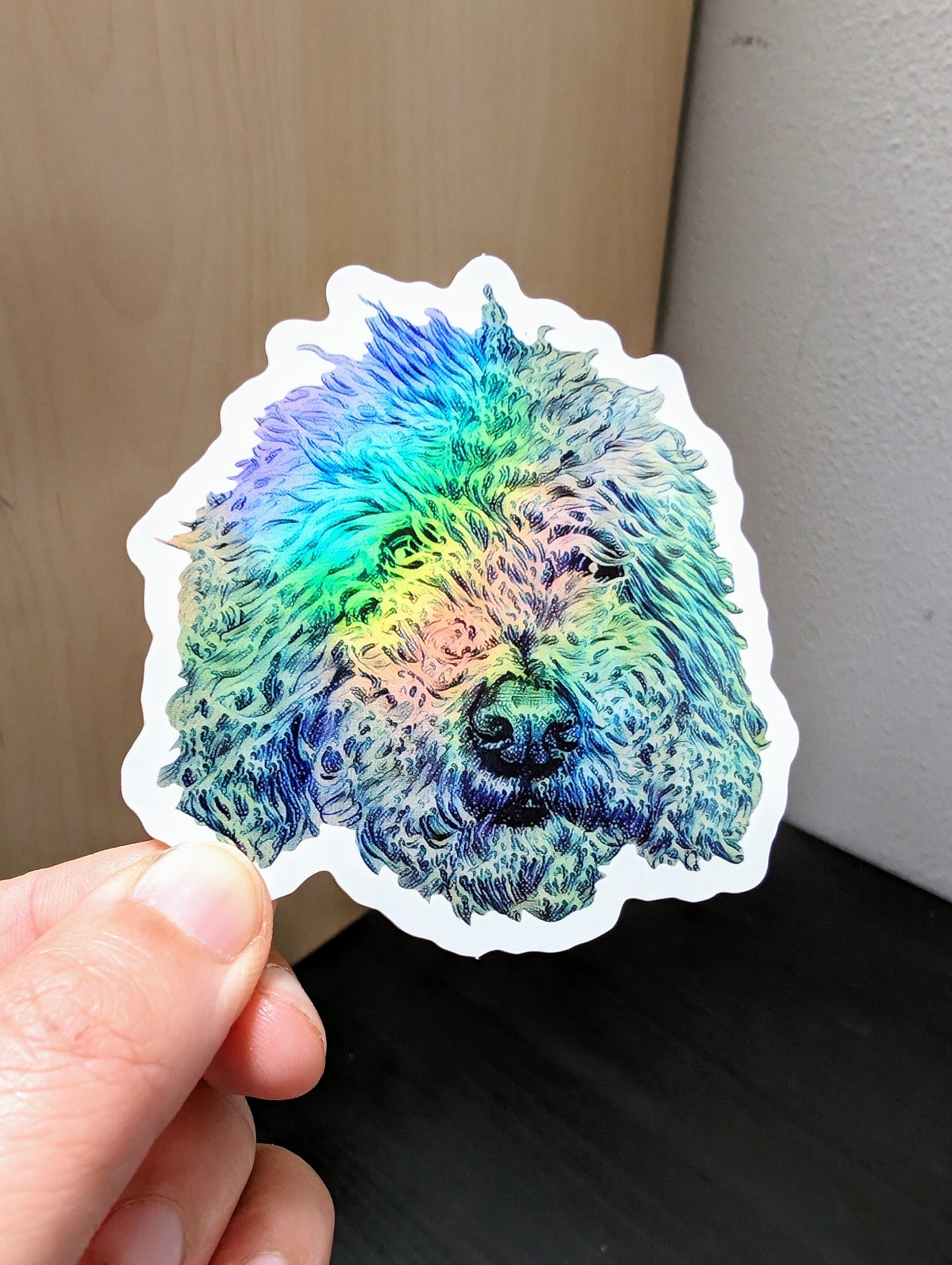 Wave Dog Holographic Sticker Decorative Stickers JoyousJoyfulJoyness 