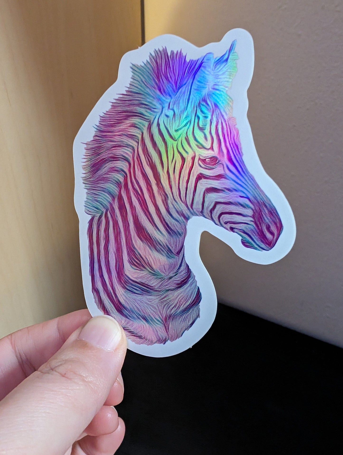 Zebra Holographic Sticker Decorative Stickers JoyousJoyfulJoyness 