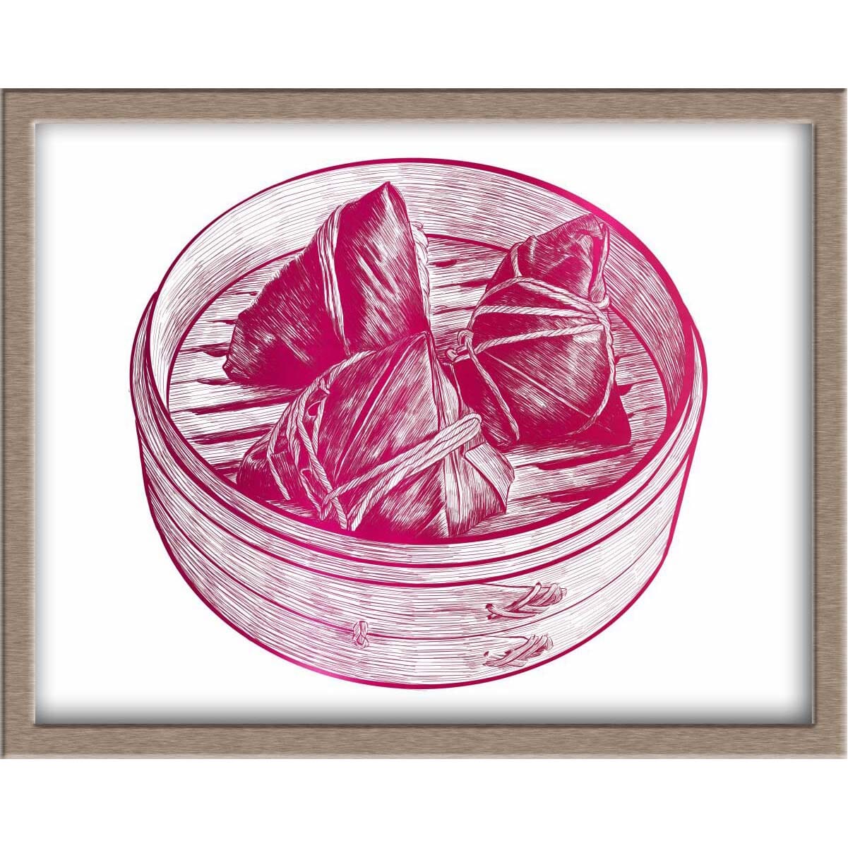 Zong Zi (Sticky Rice Dumpling) Foiled Print Posters, Prints, & Visual Artwork JoyousJoyfulJoyness 