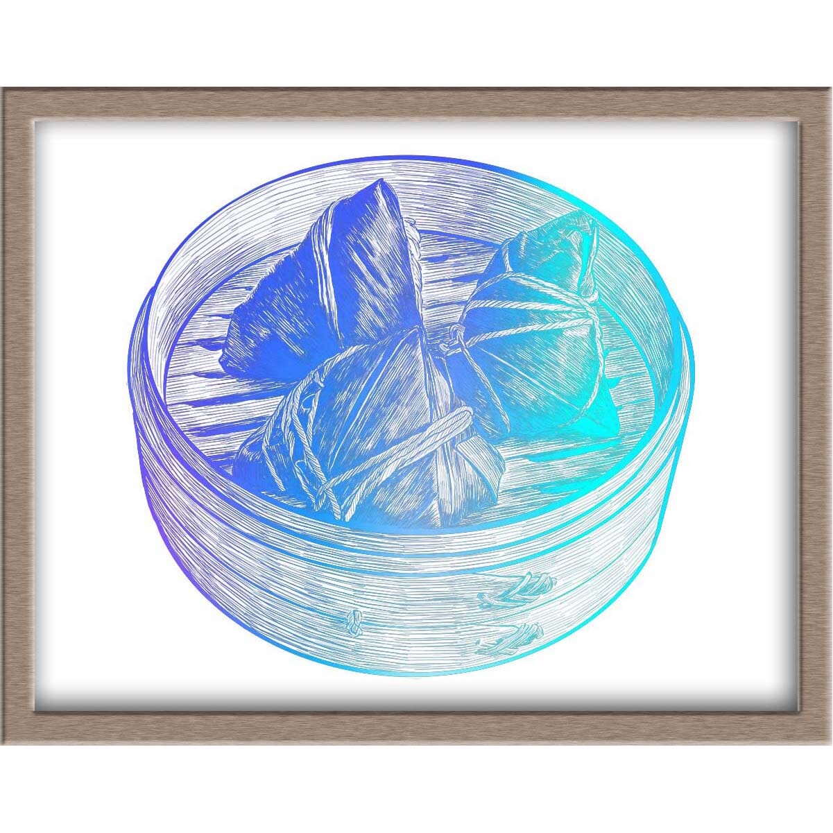 Zong Zi (Sticky Rice Dumpling) Foiled Print Posters, Prints, & Visual Artwork JoyousJoyfulJoyness 