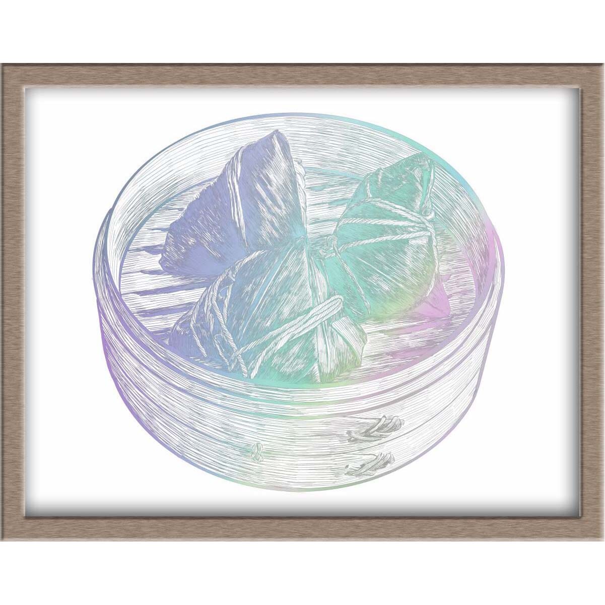 Zong Zi (Sticky Rice Dumpling) Foiled Print Posters, Prints, & Visual Artwork JoyousJoyfulJoyness 