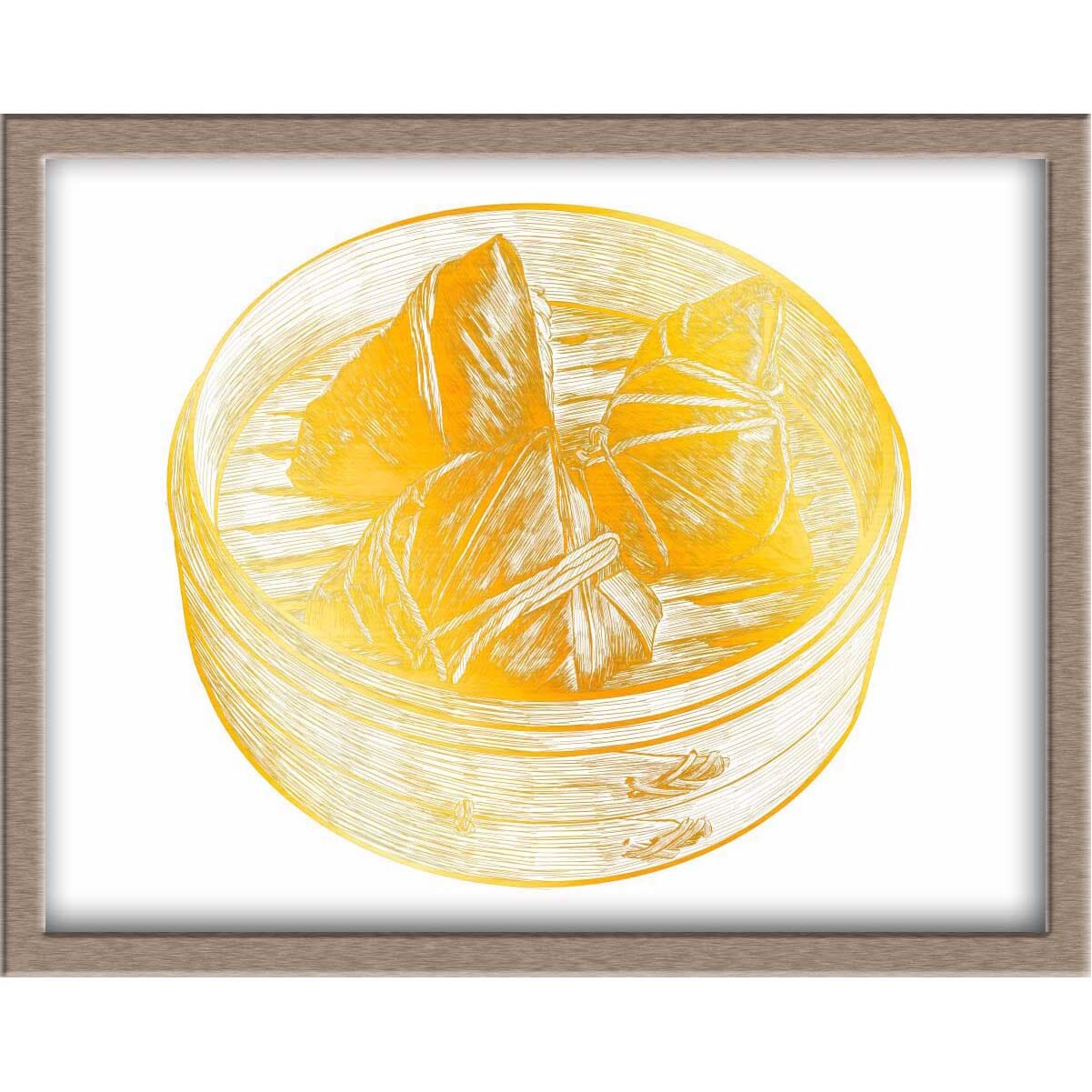 Zong Zi (Sticky Rice Dumpling) Foiled Print Posters, Prints, & Visual Artwork JoyousJoyfulJoyness 