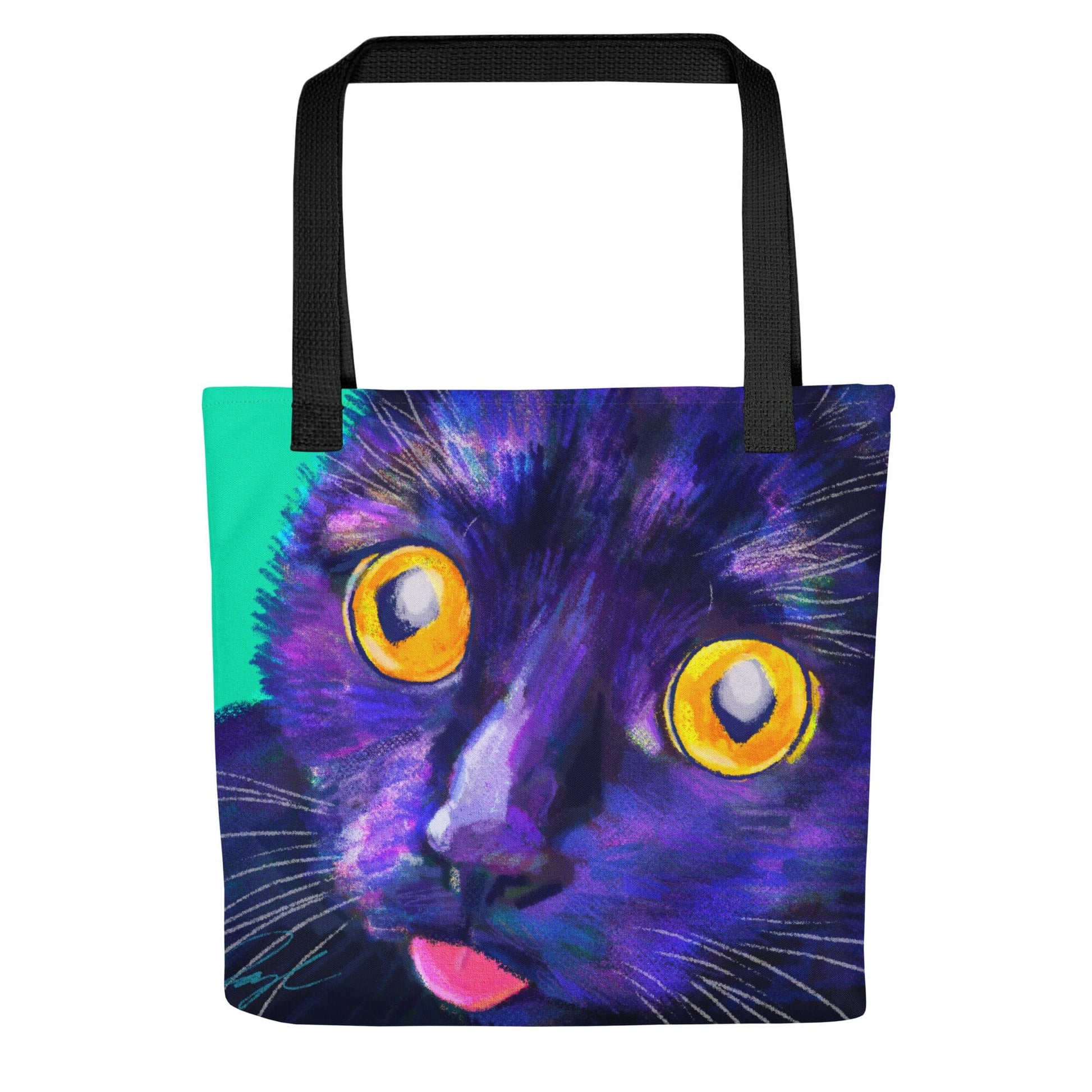 Close Encounters Collection - "Cat-atonic" Tote Bag | Tote Bag with Silly Black Cat JoyousJoyfulJoyness 