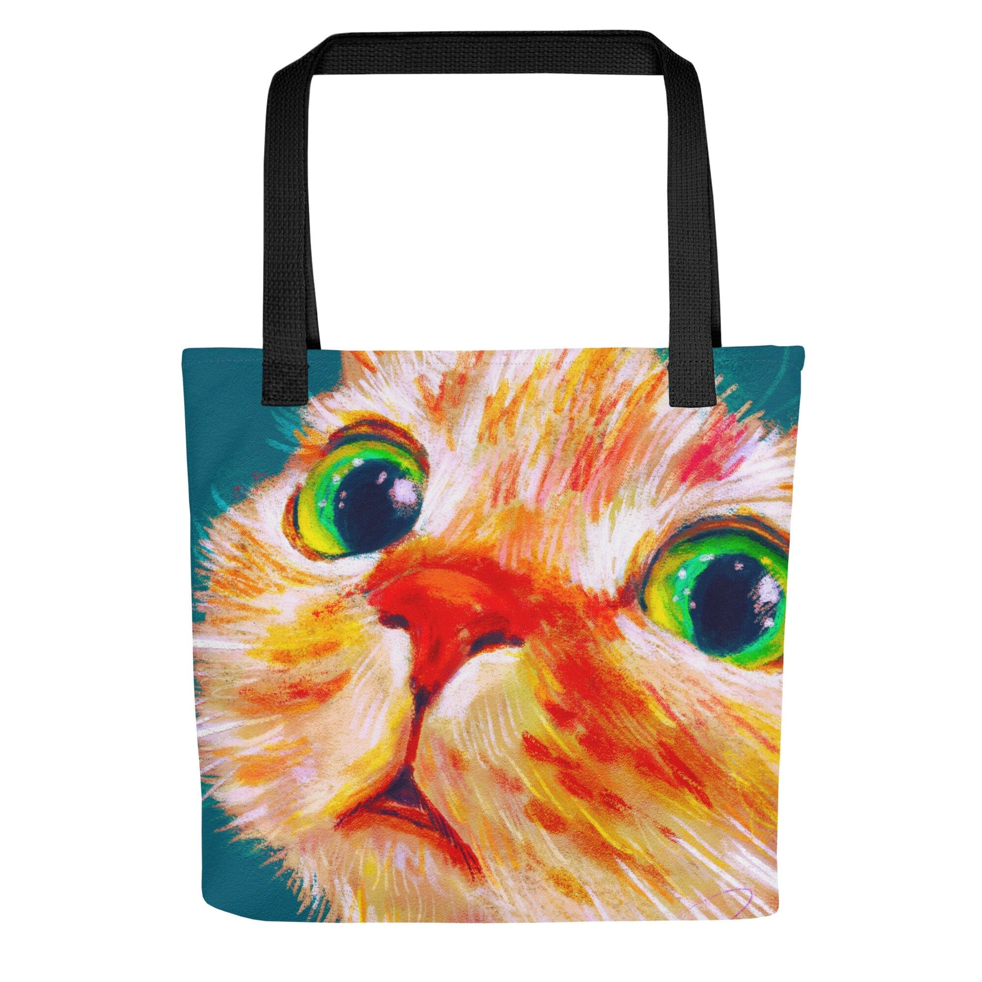 Close Encounters Collection - "Green Eyes" Tote Bag | Tote Bag with a Ginger Cat JoyousJoyfulJoyness 