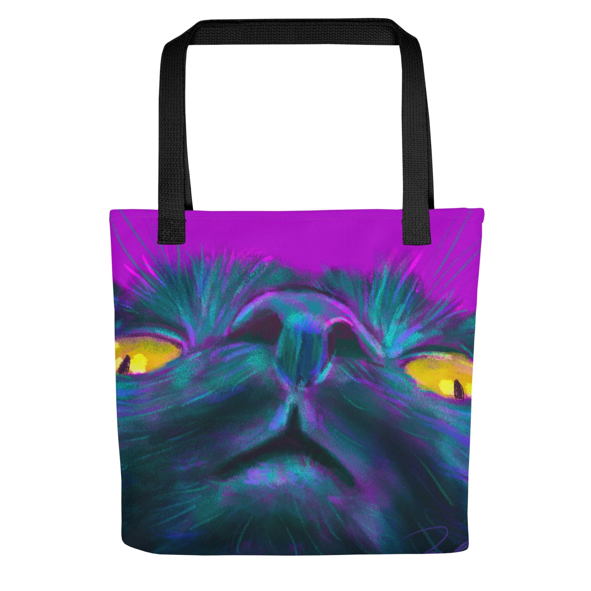 Close Encounters Collection - "Golden Eyes" Tote Bag | Tote Bag of a Black Cat with Golden Eyes JoyousJoyfulJoyness 