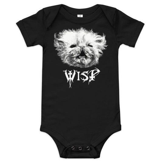 BLACK Metal Wisp BABY Onesie [Unfoiled] (All net proceeds go to Rags to Riches Animal Rescue) JoyousJoyfulJoyness 3-6m 