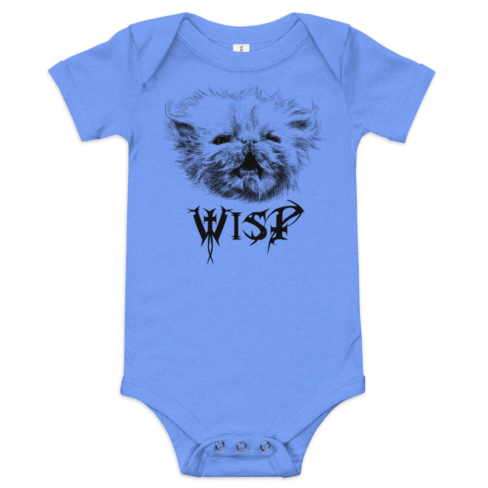 Metal Wisp BABY Onesie [Unfoiled] (All net proceeds go to Rags to Riches Animal Rescue) JoyousJoyfulJoyness Heather Columbia Blue 3-6m 