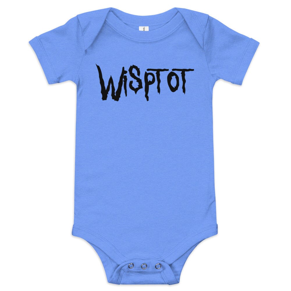 WispTot BABY Onesie [Unfoiled] (All net proceeds go to equally to Kitty CrusAIDe and Rags to Riches Animal Rescue) JoyousJoyfulJoyness Heather Columbia Blue 3-6m 