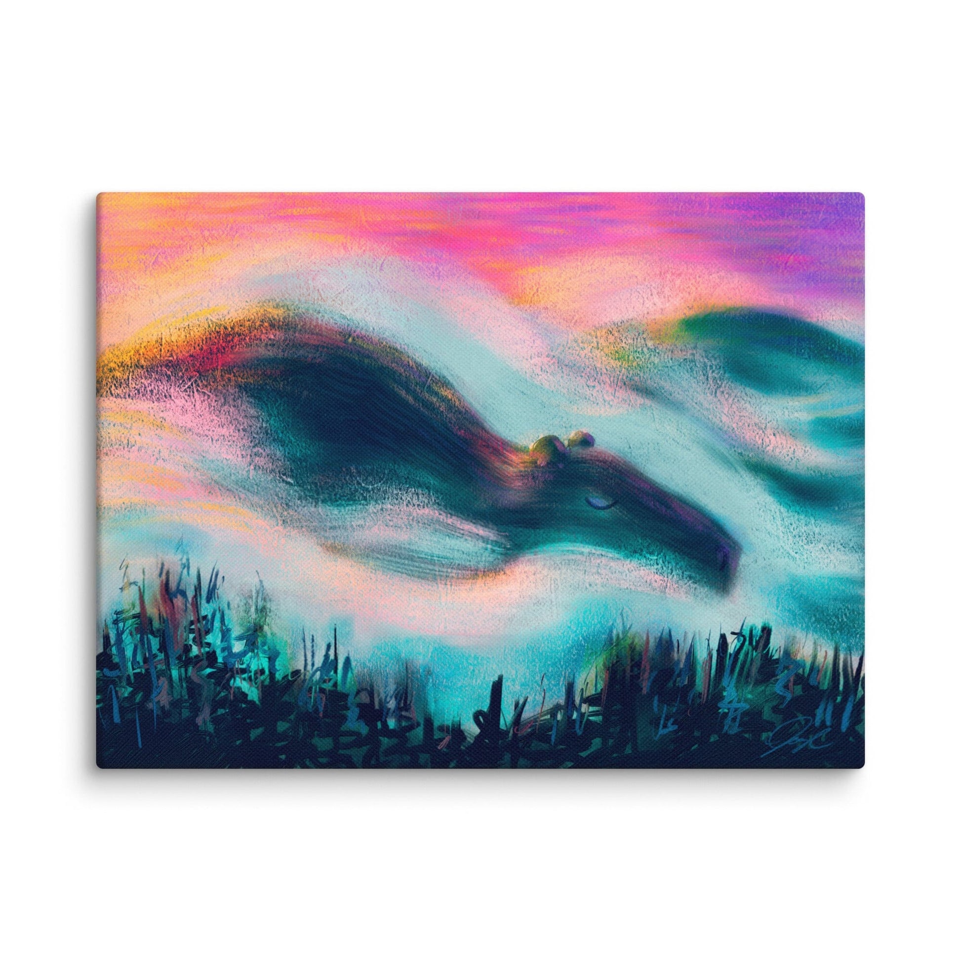 "Capybara and Fog" Painting | Capybara Sleeping in the Fog [Unfoiled] Posters, Prints, & Visual Artwork JoyousJoyfulJoyness 