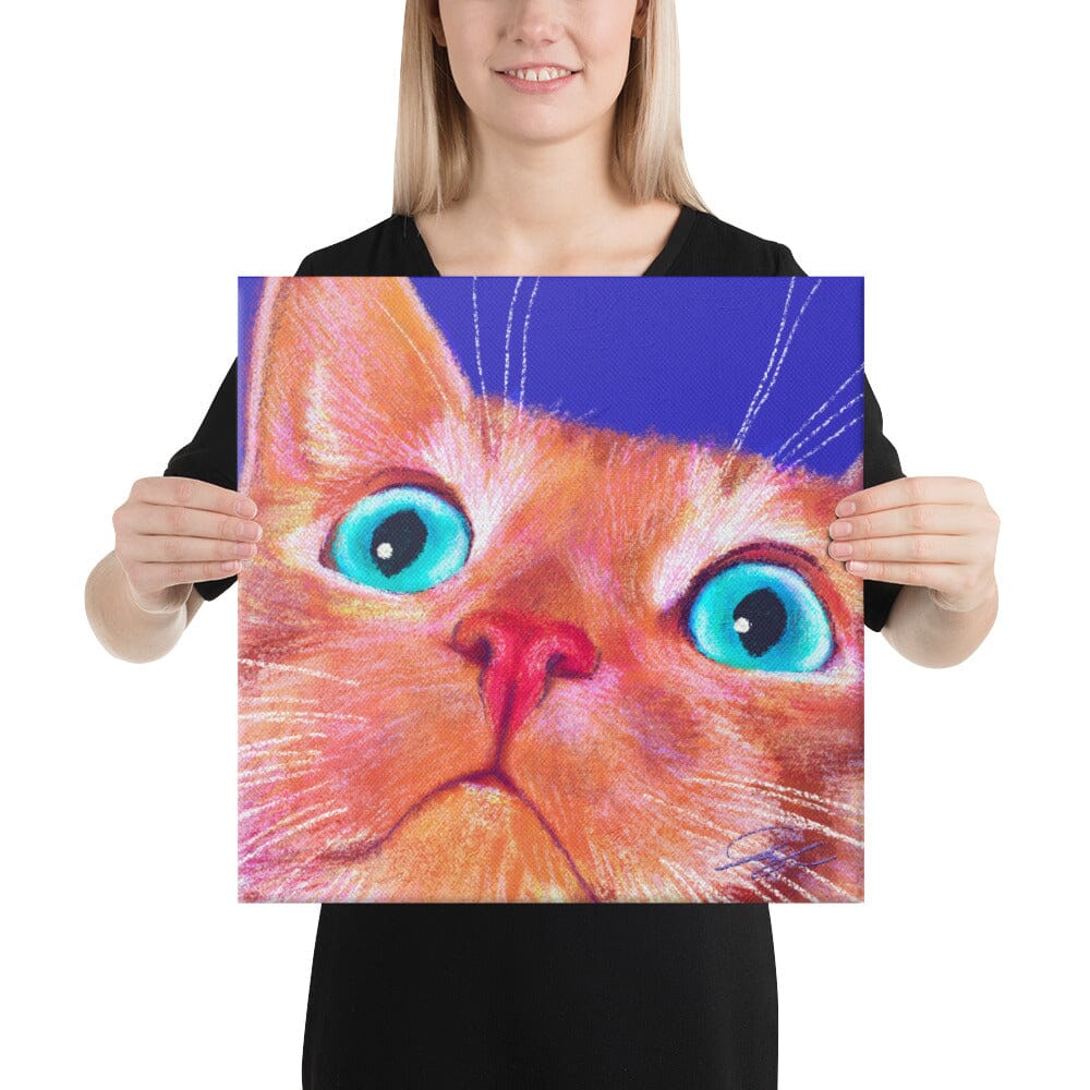 Close Encounters Collection - "No Thoughts" - Close Up Painting of a Ginger Cat [Unfoiled] Posters, Prints, & Visual Artwork JoyousJoyfulJoyness 