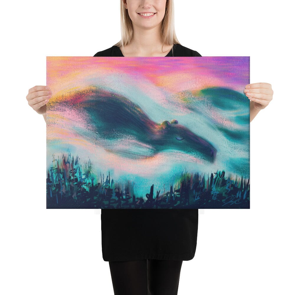 "Capybara and Fog" Painting | Capybara Sleeping in the Fog [Unfoiled] Posters, Prints, & Visual Artwork JoyousJoyfulJoyness 