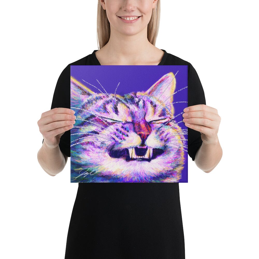 Close Encounters Collection - "Grin" - Close Up Painting of a Grinning Cat [Unfoiled] Posters, Prints, & Visual Artwork JoyousJoyfulJoyness 
