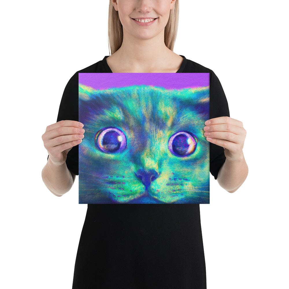Close Encounters Collection - "Hunt" - Close Up Painting of a Gray Cat [Unfoiled] Posters, Prints, & Visual Artwork JoyousJoyfulJoyness 