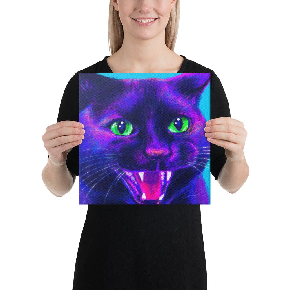 Close Encounters Collection - "Spicy" - Close Up Painting of a Spicy Black Cat [Unfoiled] Posters, Prints, & Visual Artwork JoyousJoyfulJoyness 