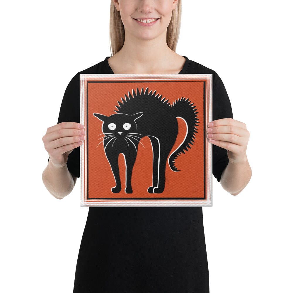 "Scaredy Cat" Painting | Cute Scared Black Cat [Unfoiled] Posters, Prints, & Visual Artwork JoyousJoyfulJoyness 