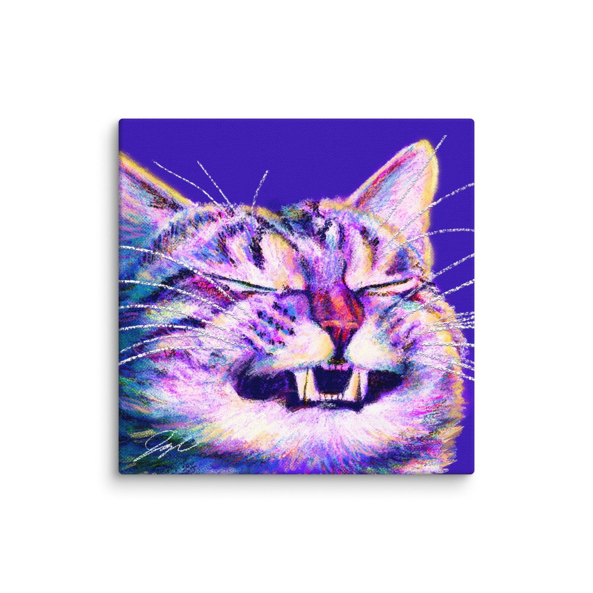Close Encounters Collection - "Grin" - Close Up Painting of a Grinning Cat [Unfoiled] Posters, Prints, & Visual Artwork JoyousJoyfulJoyness 