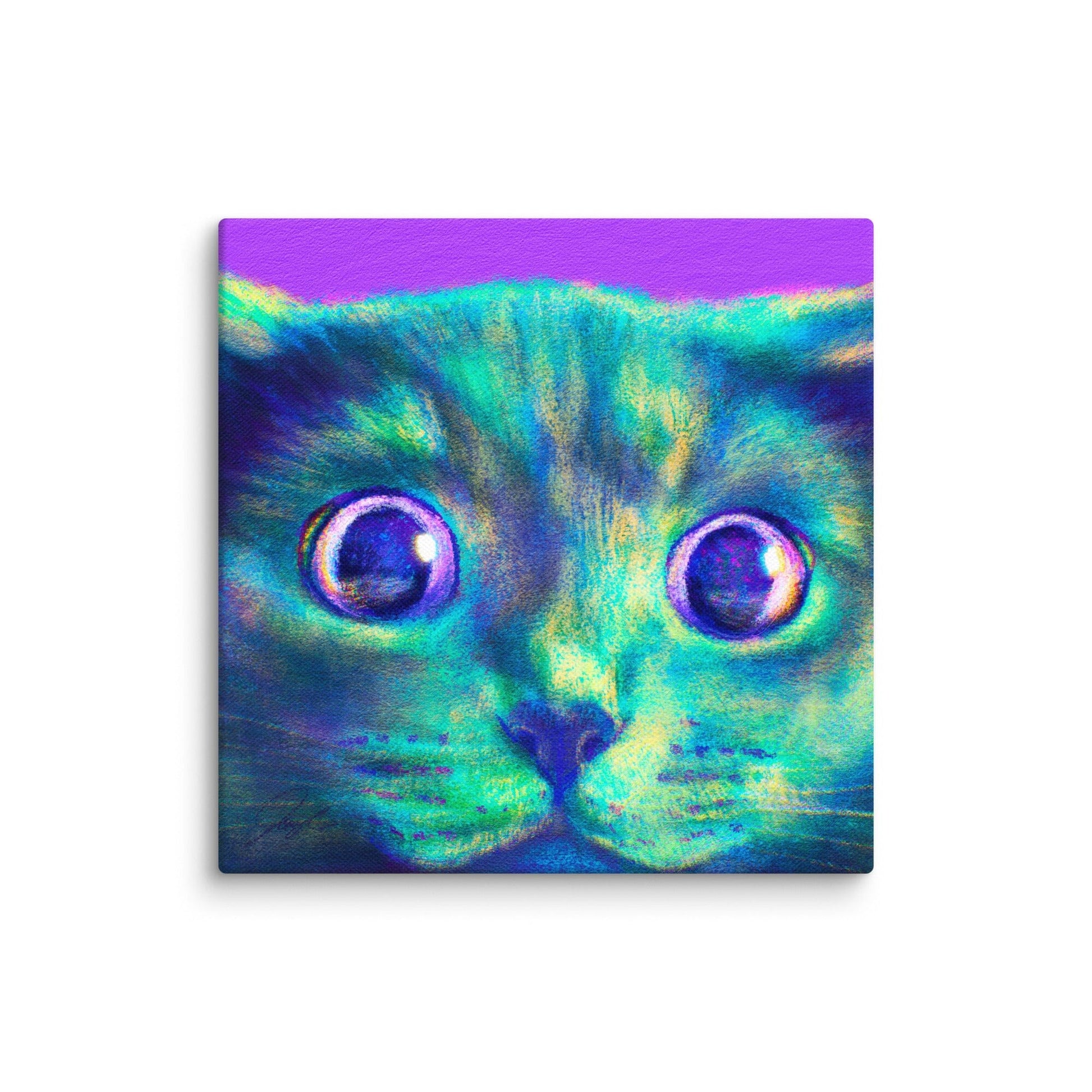 Close Encounters Collection - "Hunt" - Close Up Painting of a Gray Cat [Unfoiled] Posters, Prints, & Visual Artwork JoyousJoyfulJoyness 