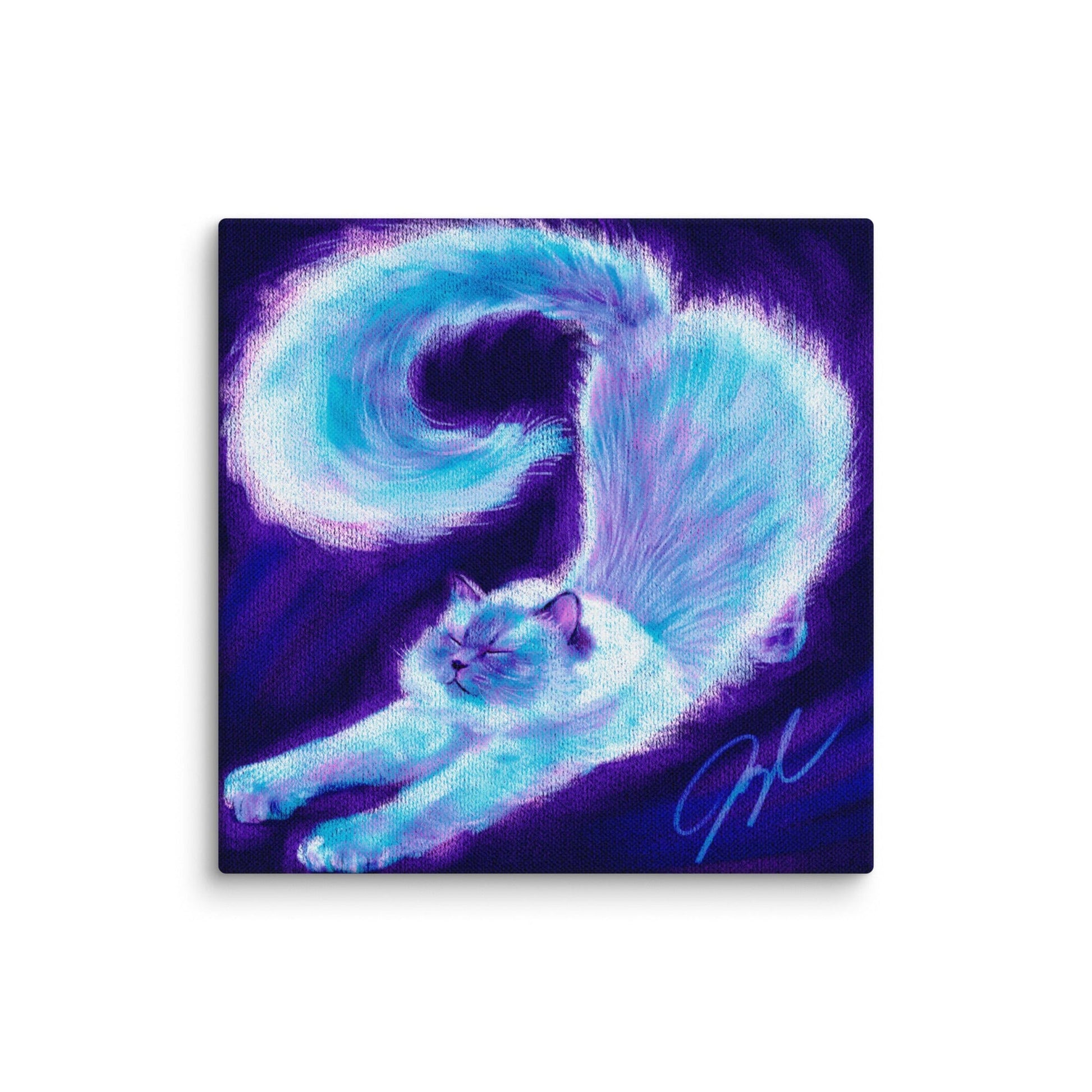 Feline Flows and Poses Collection - "Stretch" - Painting of a Siamese Cat Stretching [Unfoiled] Posters, Prints, & Visual Artwork JoyousJoyfulJoyness 