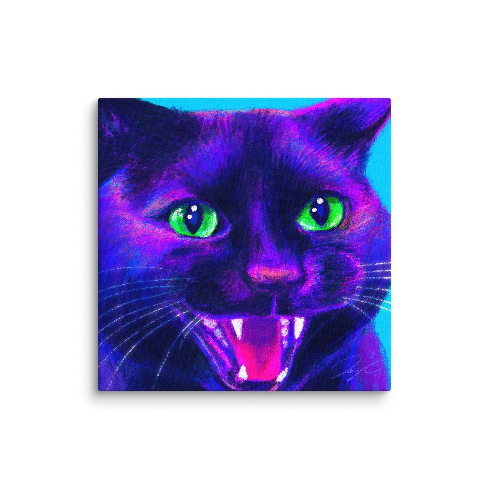 Close Encounters Collection - "Spicy" - Close Up Painting of a Spicy Black Cat [Unfoiled] Posters, Prints, & Visual Artwork JoyousJoyfulJoyness 