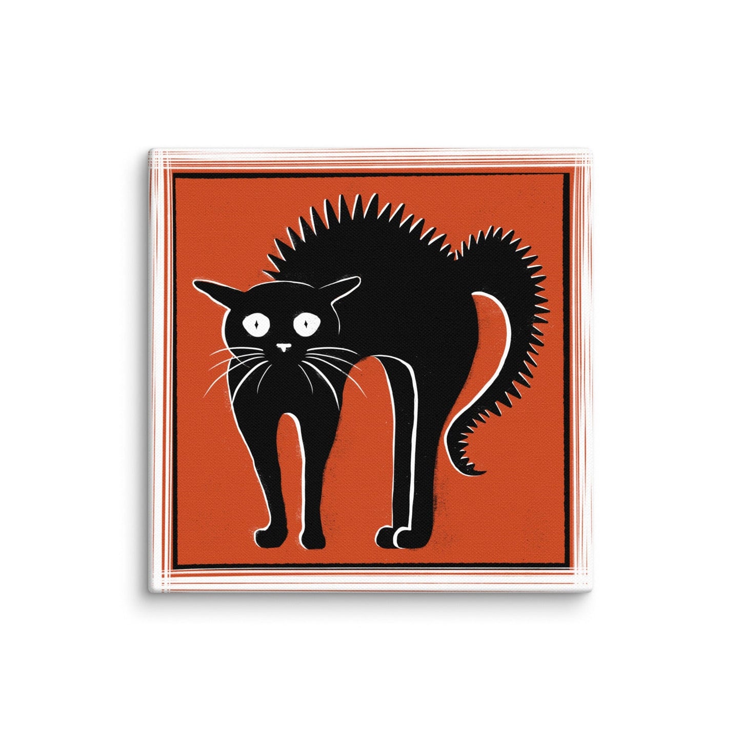 "Scaredy Cat" Painting | Cute Scared Black Cat [Unfoiled] Posters, Prints, & Visual Artwork JoyousJoyfulJoyness 