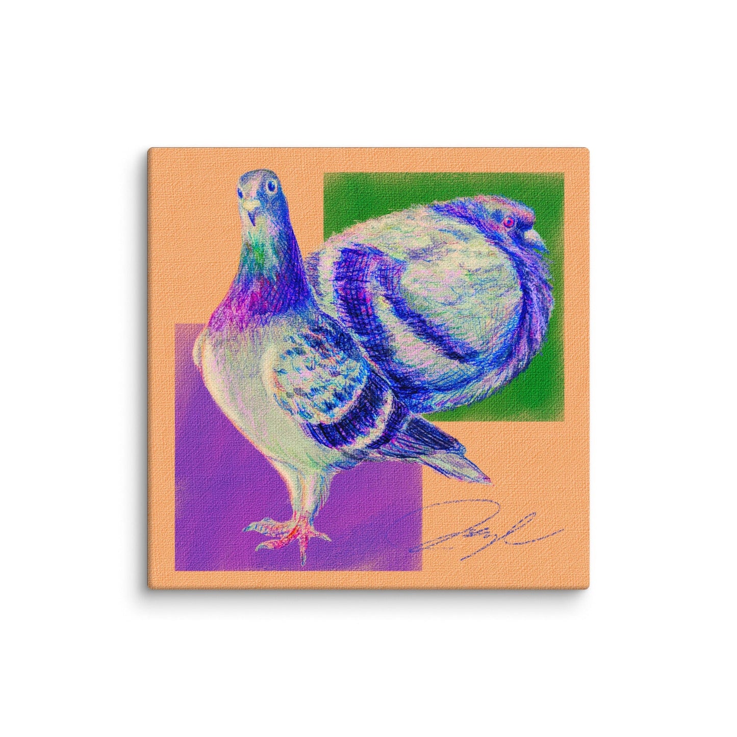 "Two Pigeons" Painting [Unfoiled] Posters, Prints, & Visual Artwork JoyousJoyfulJoyness 