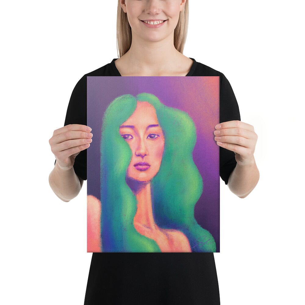 "Girl with the Teal Hair" Painting [Unfoiled] Posters, Prints, & Visual Artwork JoyousJoyfulJoyness 