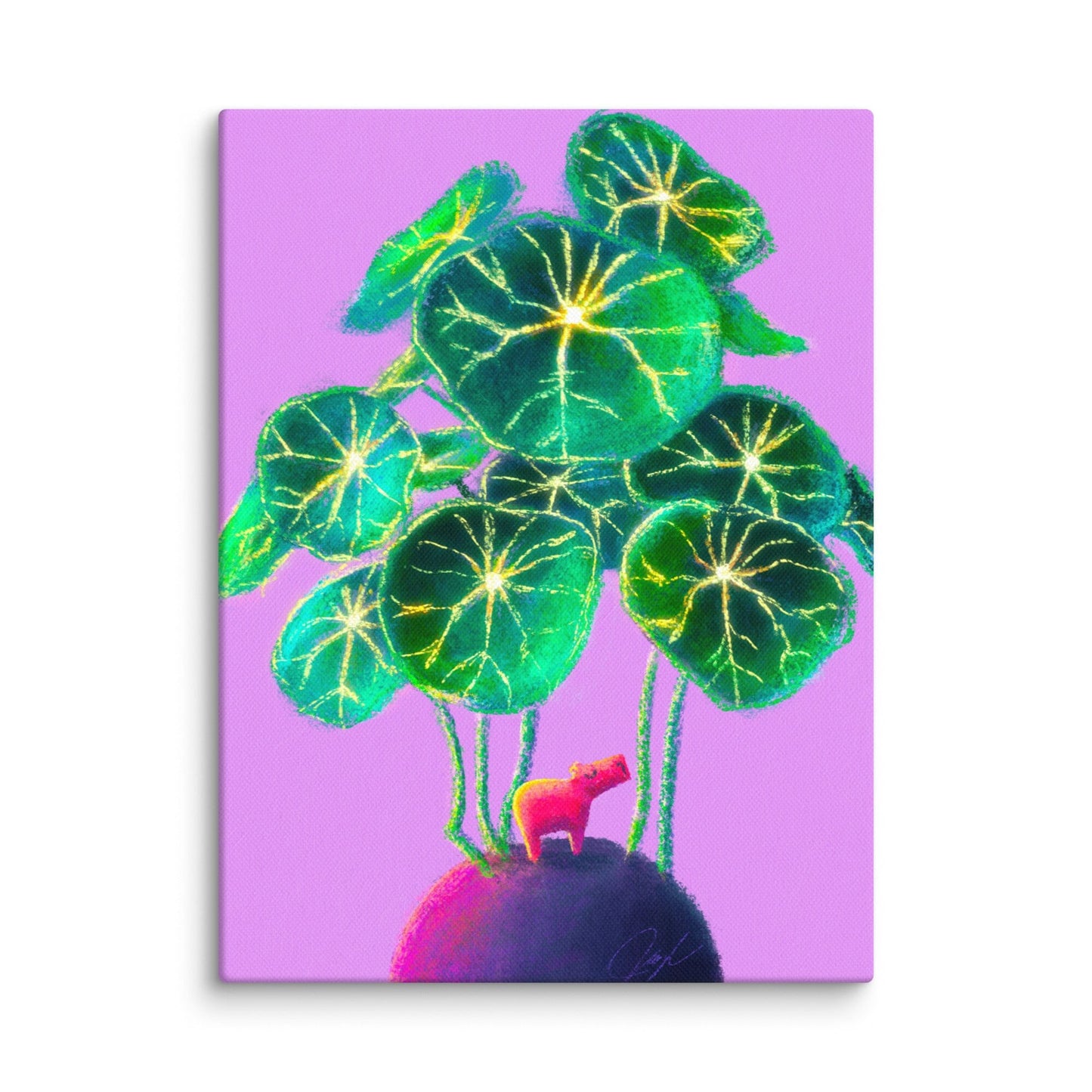 Little Capy, Big World Collection - "Capybara Stefania" Painting [Unfoiled] Posters, Prints, & Visual Artwork JoyousJoyfulJoyness 
