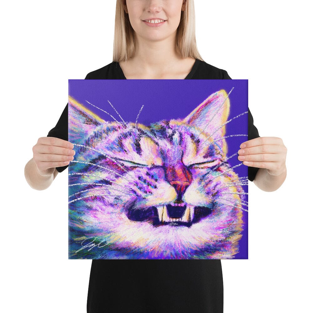 Close Encounters Collection - "Grin" - Close Up Painting of a Grinning Cat [Unfoiled] Posters, Prints, & Visual Artwork JoyousJoyfulJoyness 