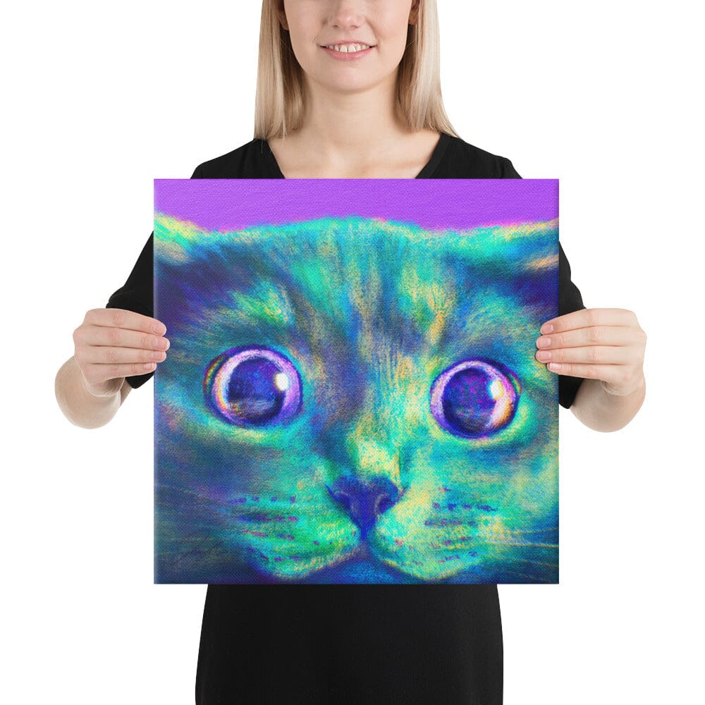 Close Encounters Collection - "Hunt" - Close Up Painting of a Gray Cat [Unfoiled] Posters, Prints, & Visual Artwork JoyousJoyfulJoyness 