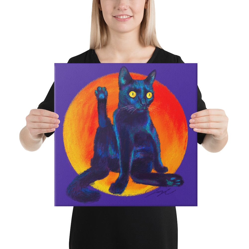 Feline Flows and Poses Collection - "Excuse Me" - Painting of a Black Cat with his Back Leg Raised [Unfoiled] Posters, Prints, & Visual Artwork JoyousJoyfulJoyness 